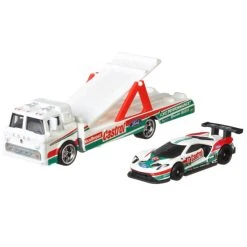 Am billigsten ✨ Hot Wheels FLF56-40 Ford GT Race + Ford C-800 "Castrol" Team Transport Maßstab 1:64 Modellauto 👏