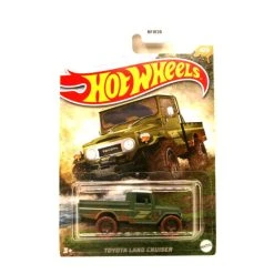 Am billigsten 🔔 Hot Wheels HFW36-HDH10 Toyota Land Cruiser Pickup Matt Grün - Mud Runners Maßstab Ca. 1:64 ⭐