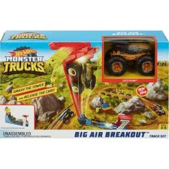 Schlussverkauf 😀 Hot Wheels Monster Trucks Mega Sprung-Blaster Mit 1:64 Die-Cast Truck ❤️