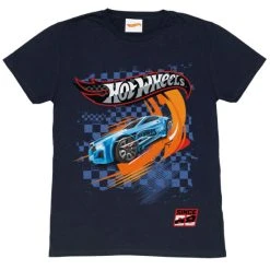 Bester Verkauf 🎁 Hot Wheels - "Since 68" T-Shirt Für Jungen PG1749 (134) (Marineblau) ⌛