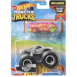 Billig 🌟 Hot Wheels Monster Trucks Skeleton Crew + Auto 🔔